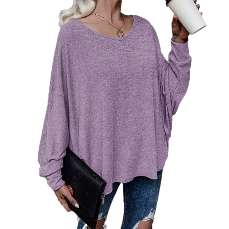 Einfarbiges Lockeres Geschnürtes T-Shirt für Damen