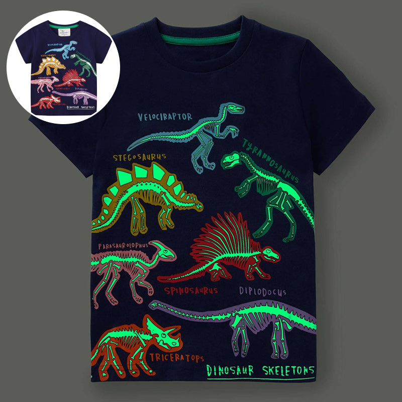 Leuchtendes Dinosaurier-T-Shirt Für Kinder