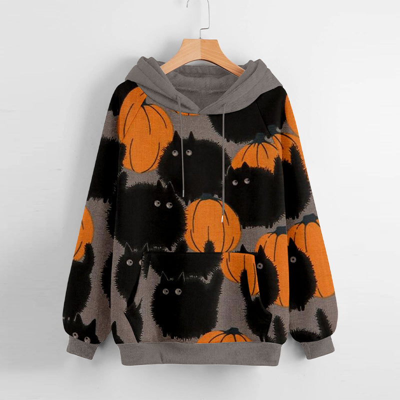 Sweatshirt mit Kürbis-Print