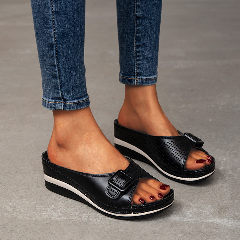Damen lässige modische Plateauschuhe mit Keilabsatz
