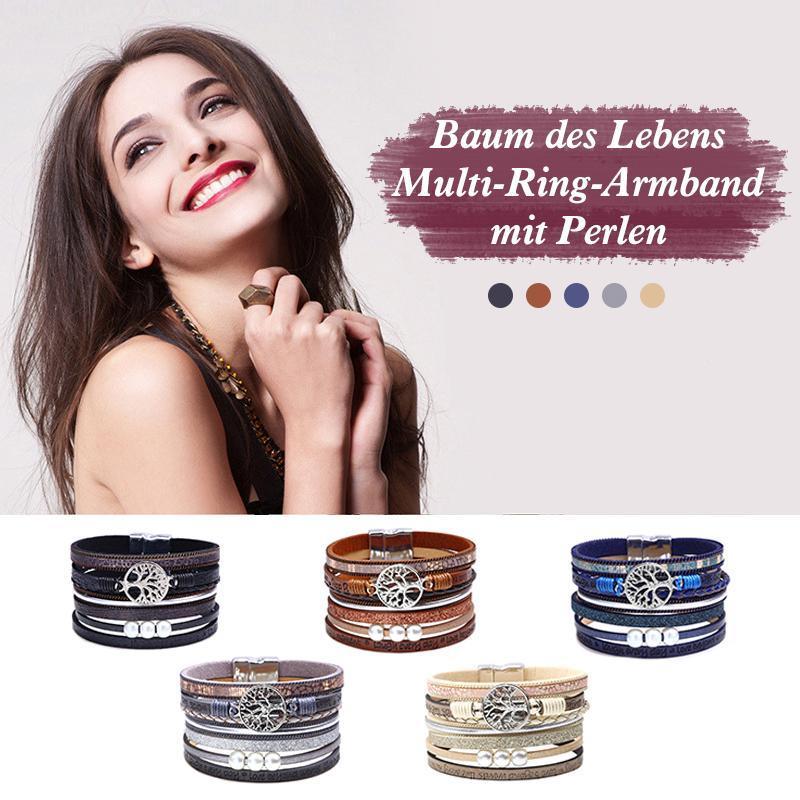 Baum des Lebens Multi-Ring-Armband mit Perlen