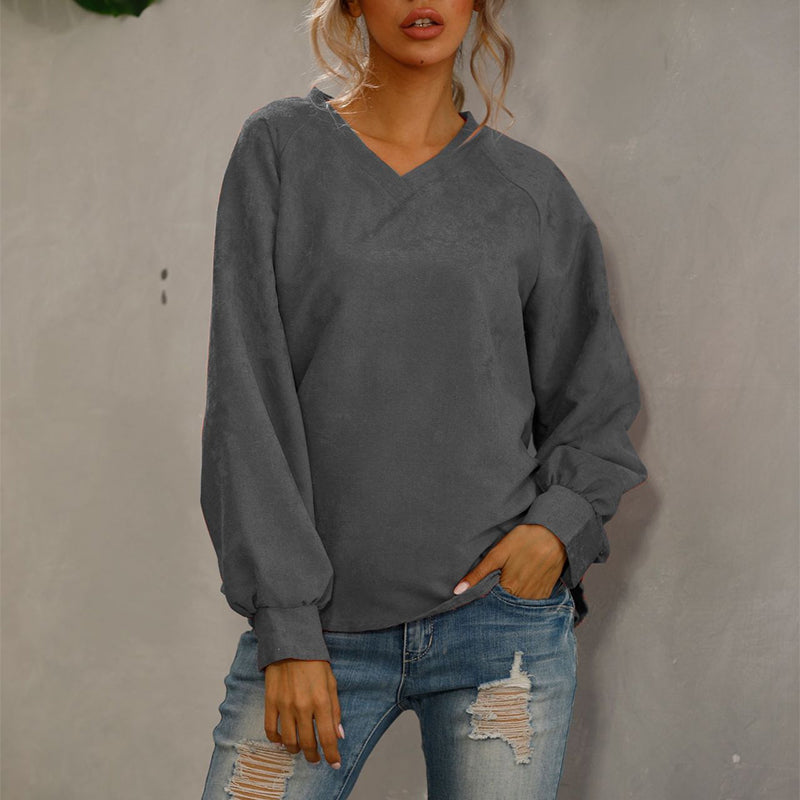 Einfarbiges Cord-T-Shirt