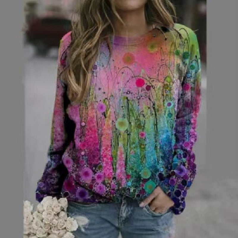 Mehrfarbiges Sweatshirt mit Blumenmuster