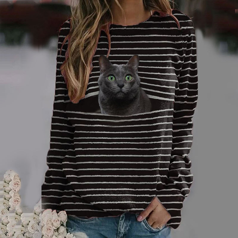 Katze gestreiftes Sweatshirt