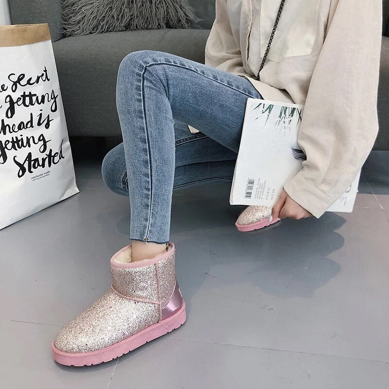 Pailletten-Schneestiefel für Damen