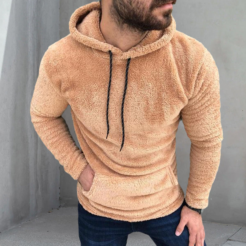Doppelseitiges Samt-Kapuzensweatshirt