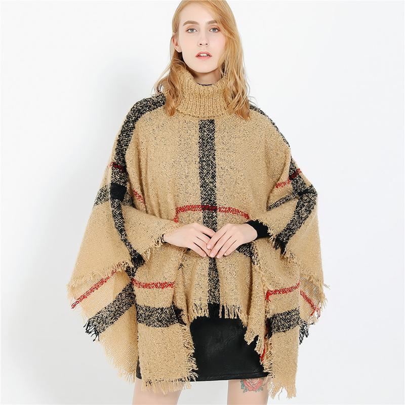 Plaid Cape Pullover