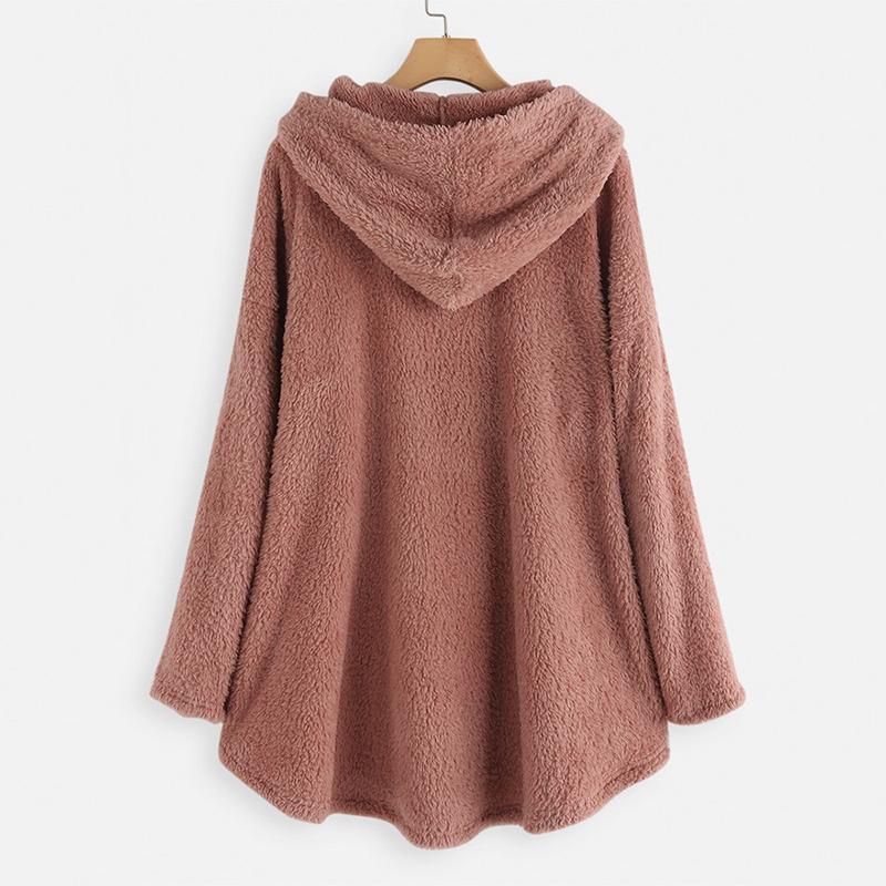 Damen Warme Kapuzenpullover mit Großer Tasche