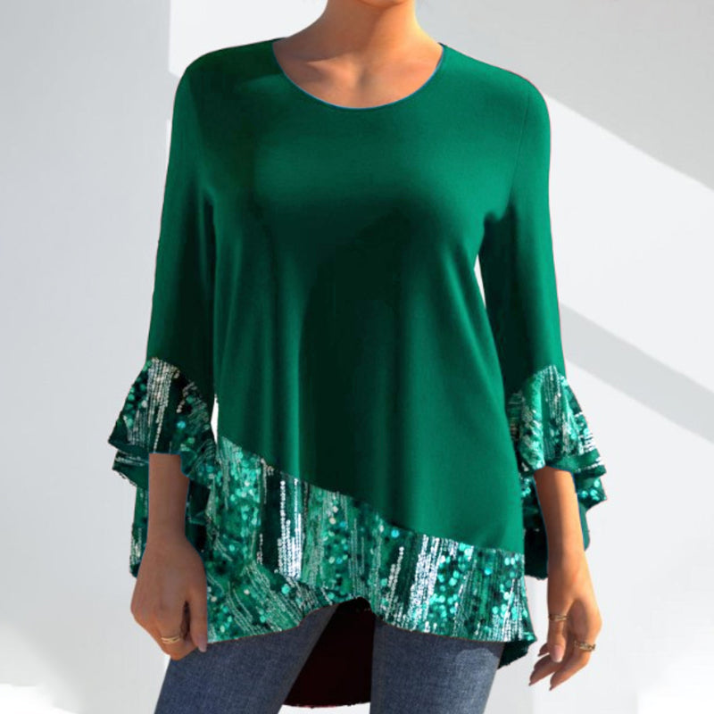 Pailletteneinsätze unregelmäßige Bluse