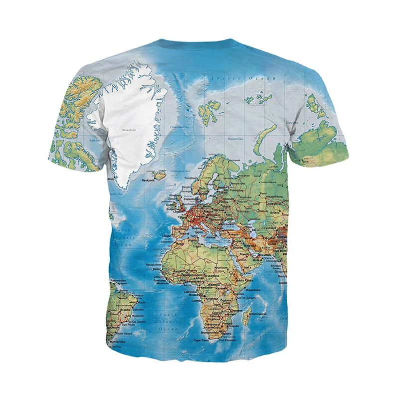 Weltkarte Digitaldruck T-Shirt und Kapuzenpullover