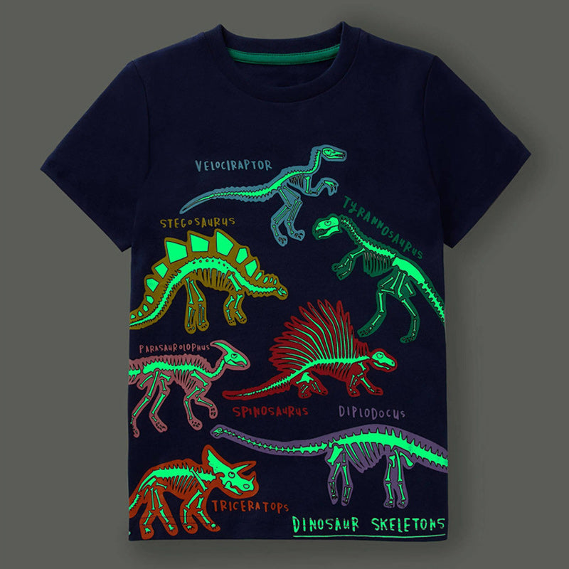 Leuchtendes Dinosaurier-T-Shirt Für Kinder