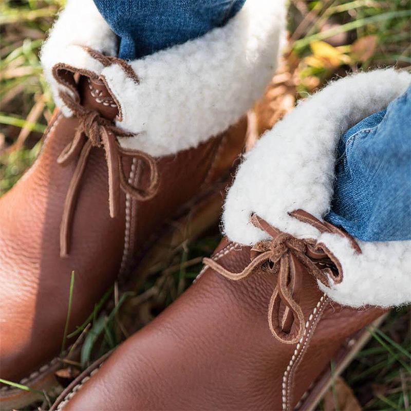 Holilychic Frauen Rund Toe Mittelwadenstiefel