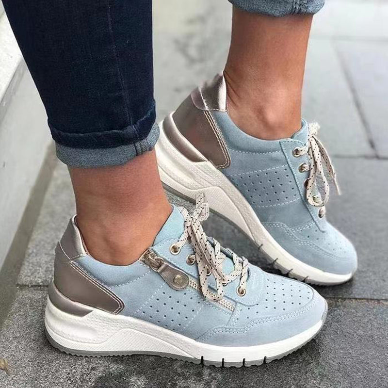 Einfarbige Atmungsaktive Turnschuhe Mit Dicker Sohle