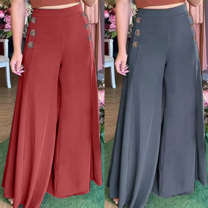 Damen Sommerhose mit hoher Taille und weitem Bein