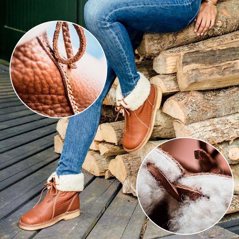 Holilychic Frauen Rund Toe Mittelwadenstiefel