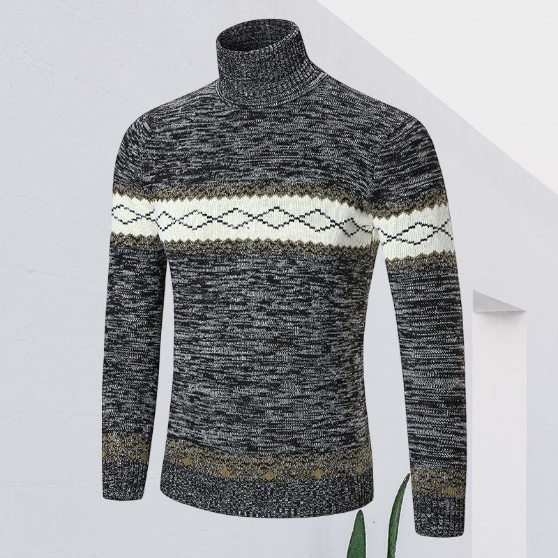 Modischer Einfacher Strickpullover mit Rautenmuster für Herren