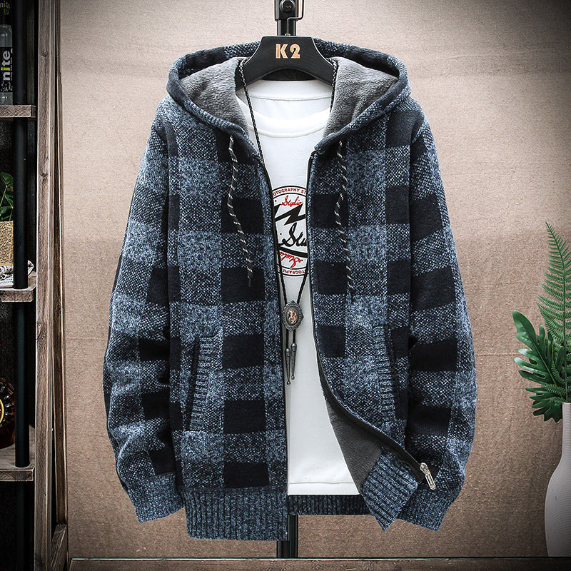 Kapuzenjacke mit Karodruck
