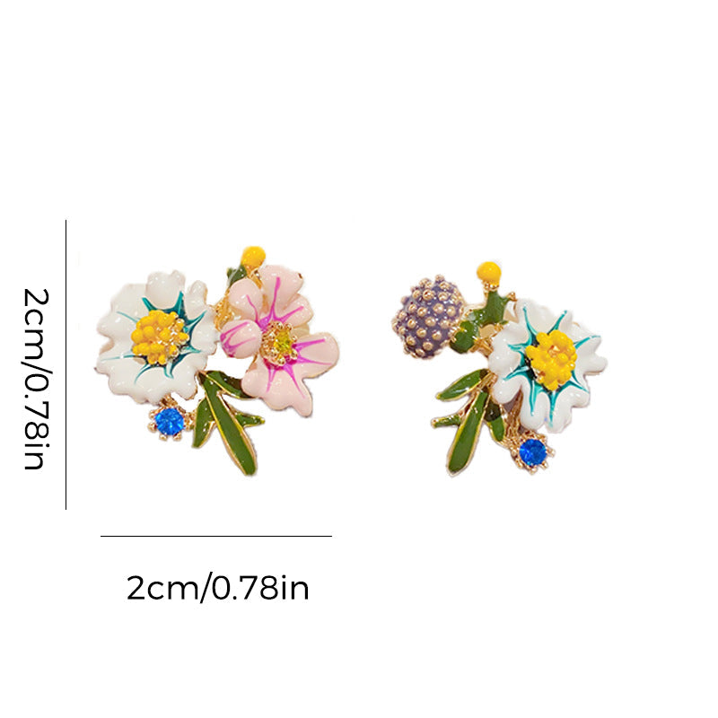 ✨Gänseblümchen-Blume asymmetrische Ohrringe