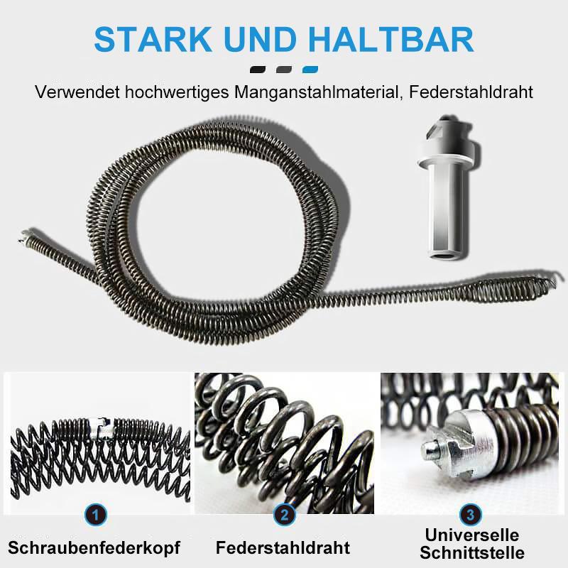 Rohr Ausbaggerung Feder （Enthalten Stecker für Bohrmaschine）