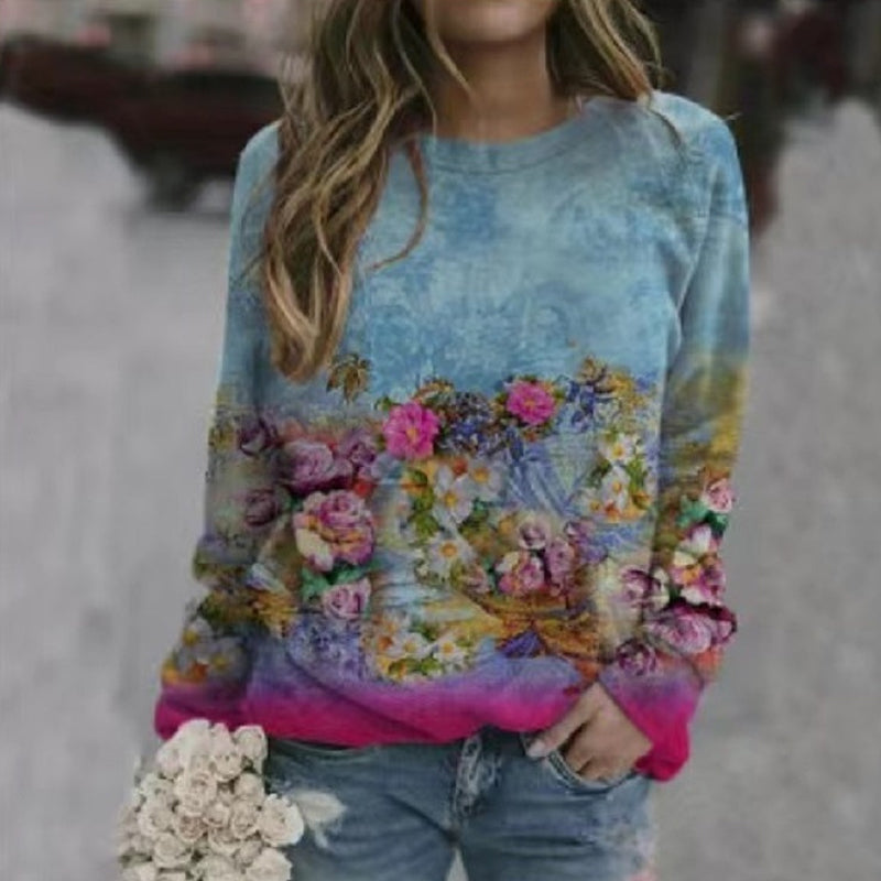Mehrfarbiges Sweatshirt mit Blumenmuster