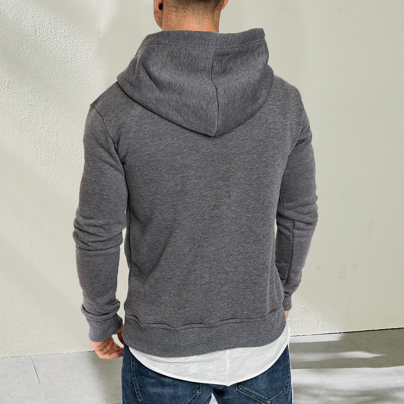 Stylischer Kapuzenpullover mit Knöpfen für Herren