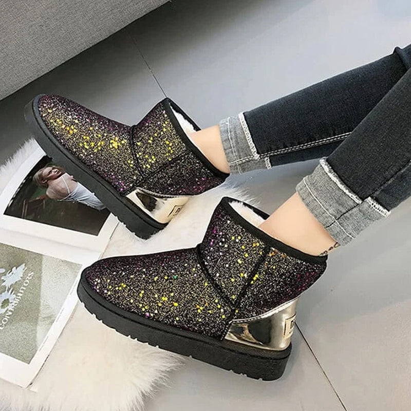 Pailletten-Schneestiefel für Damen
