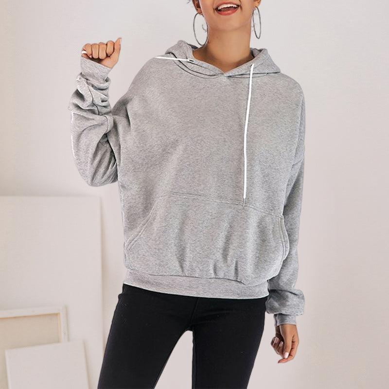 Einfarbiger Kapuzenpullover