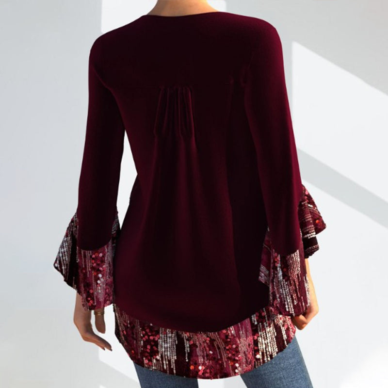Pailletteneinsätze unregelmäßige Bluse