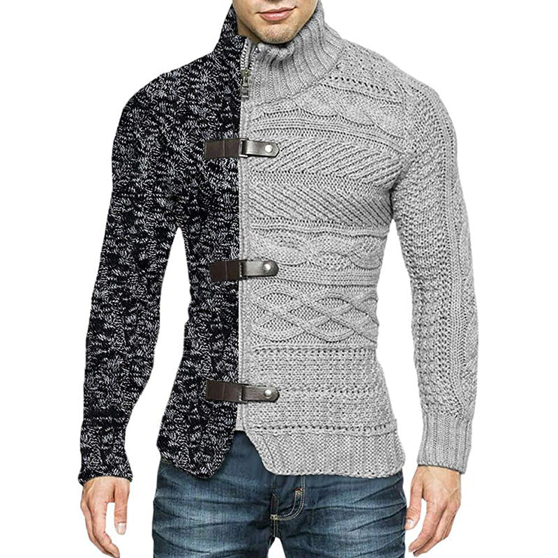 Rollkragenpullover mit Lederschnalle