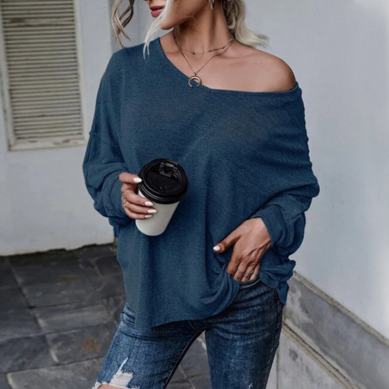 Einfarbiges Lockeres Geschnürtes T-Shirt für Damen