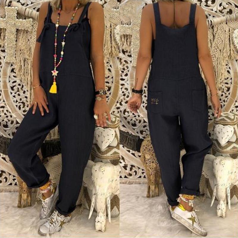 Lässige Jumpsuits insgesamte Baggy-Trägerhose in Übergröße