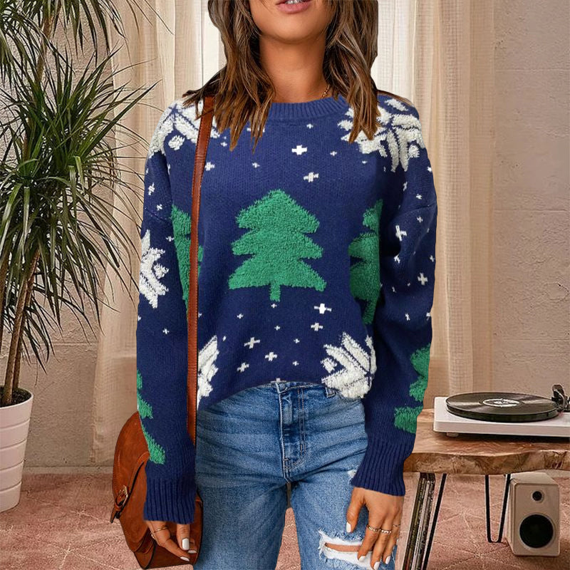 Weihnachtspullover mit Rundhalsausschnitt