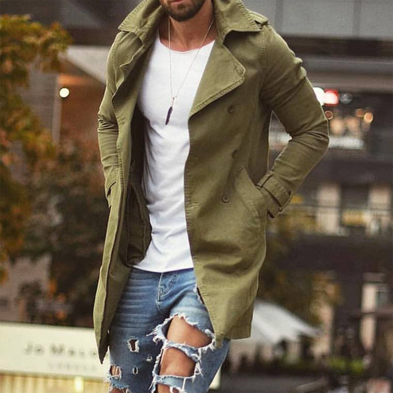 Schmal Geschnittene Mittellange Freizeitjacke für Herren