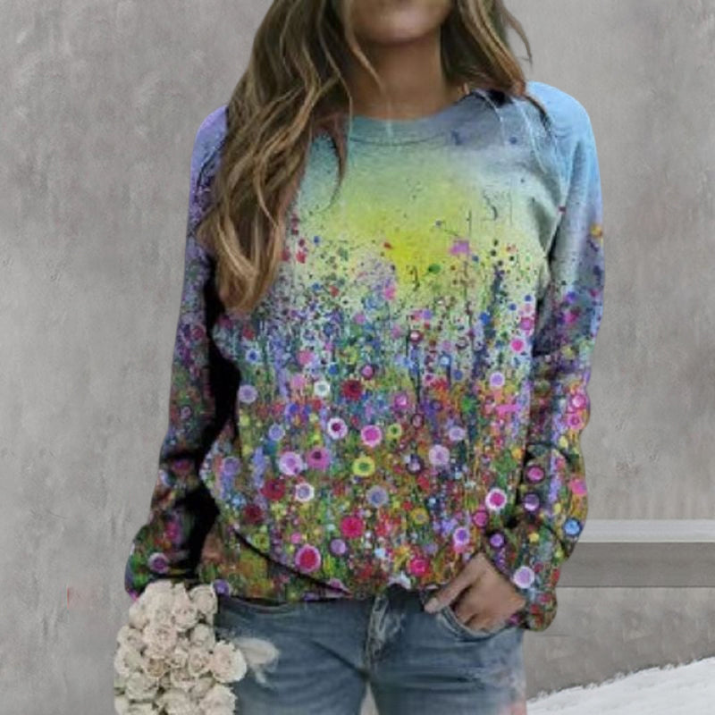 Mehrfarbiges Sweatshirt mit Blumenmuster