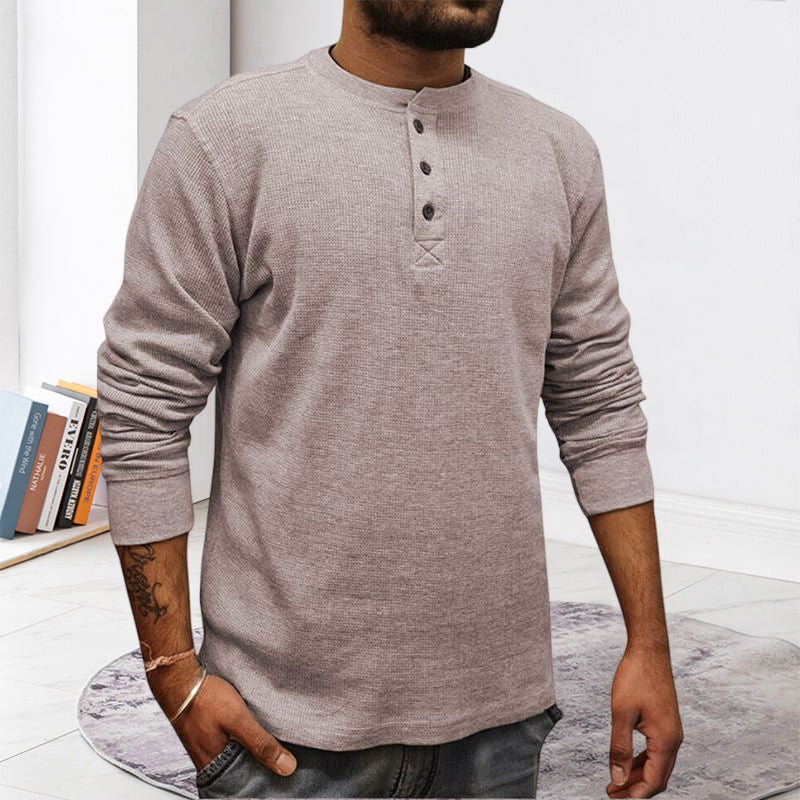 Einfarbiges T-Shirt Unterhemd Langarmpolo