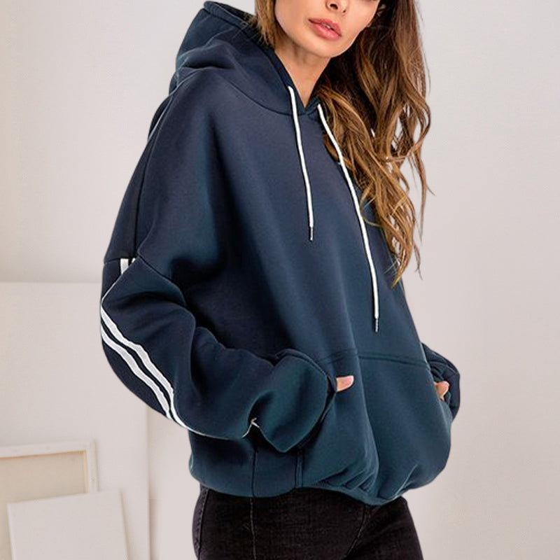 Einfarbiger Kapuzenpullover