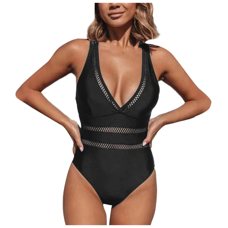 Sommerlicher Strandbikini mit V-Ausschnitt