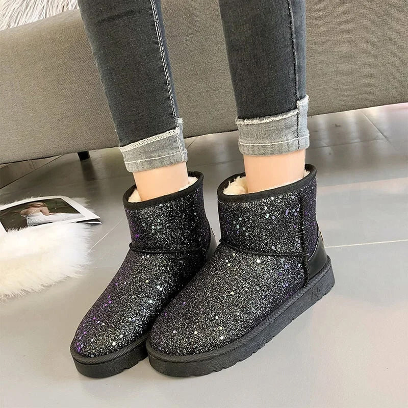 Pailletten-Schneestiefel für Damen