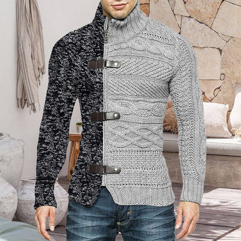 Rollkragenpullover mit Lederschnalle