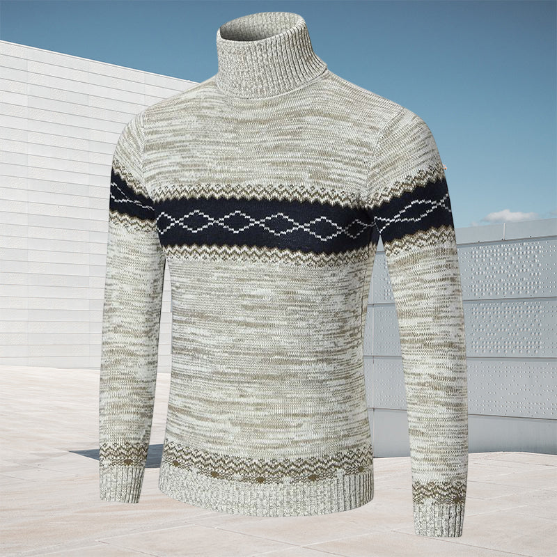 Modischer Einfacher Strickpullover mit Rautenmuster für Herren