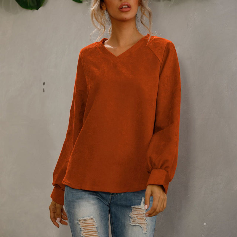 Einfarbiges Cord-T-Shirt