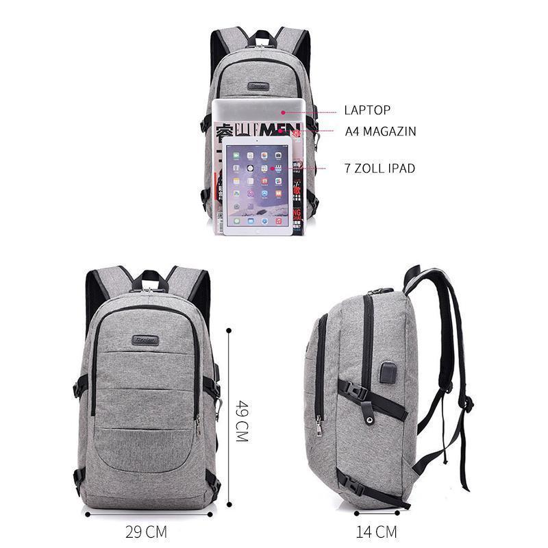 Diebstahlsicherer Wasserdichter Laptop-Rucksack mit großer Kapazität