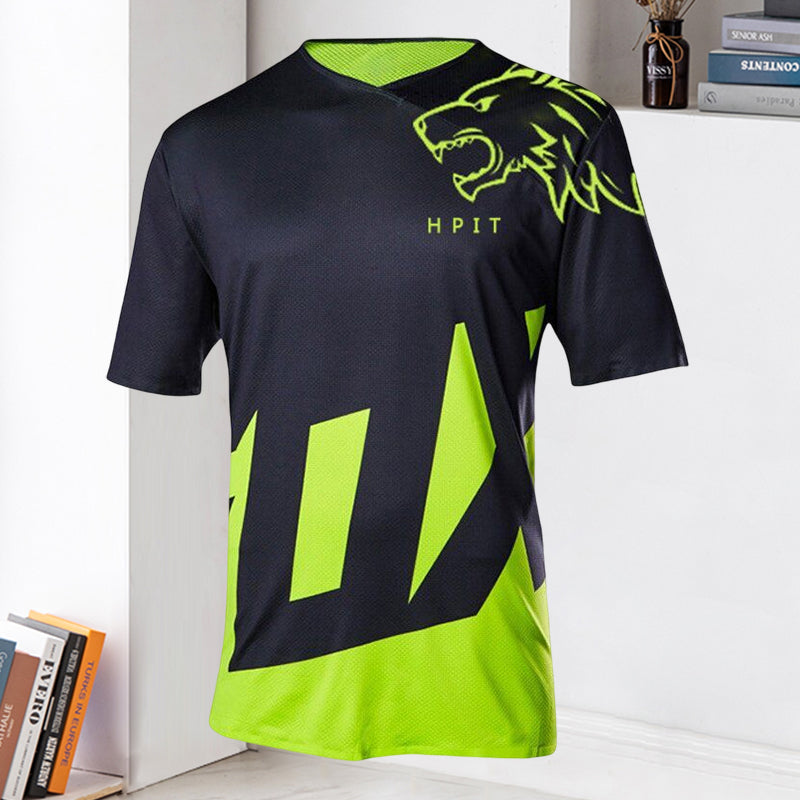 Cooles Radsport T-Shirt mit Wolfgrafik