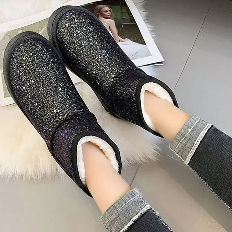 Pailletten-Schneestiefel für Damen