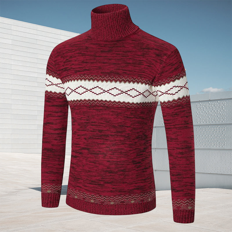 Modischer Einfacher Strickpullover mit Rautenmuster für Herren