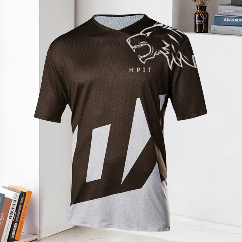Cooles Radsport T-Shirt mit Wolfgrafik