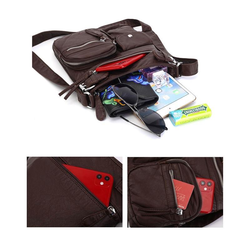 Multifunktionale Handtasche mit Reißverschlusstaschen
