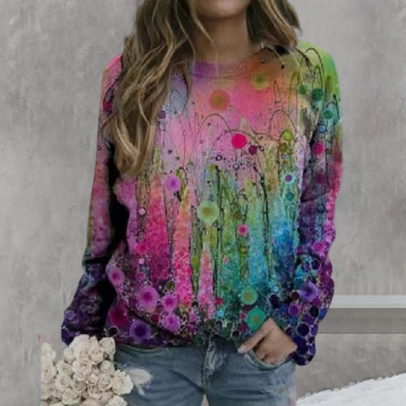 Mehrfarbiges Sweatshirt mit Blumenmuster