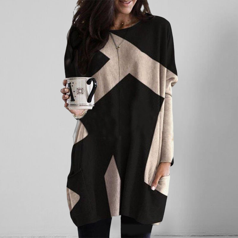 Pullover mit kontrastierendem geometrischem Muster