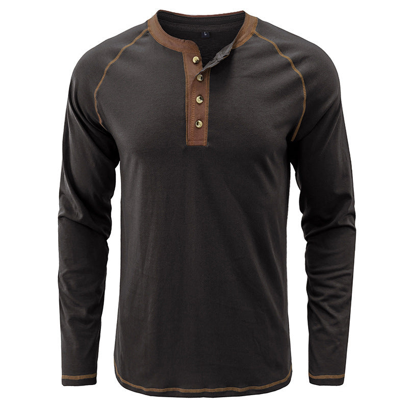 Langärmeliges Sportssweatshirt mit Brustknopfe Langarmpolo